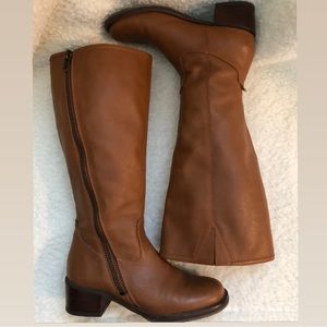 WOMEN's Lucky Brand Heston Caramel Brown Wide Calf Boot
